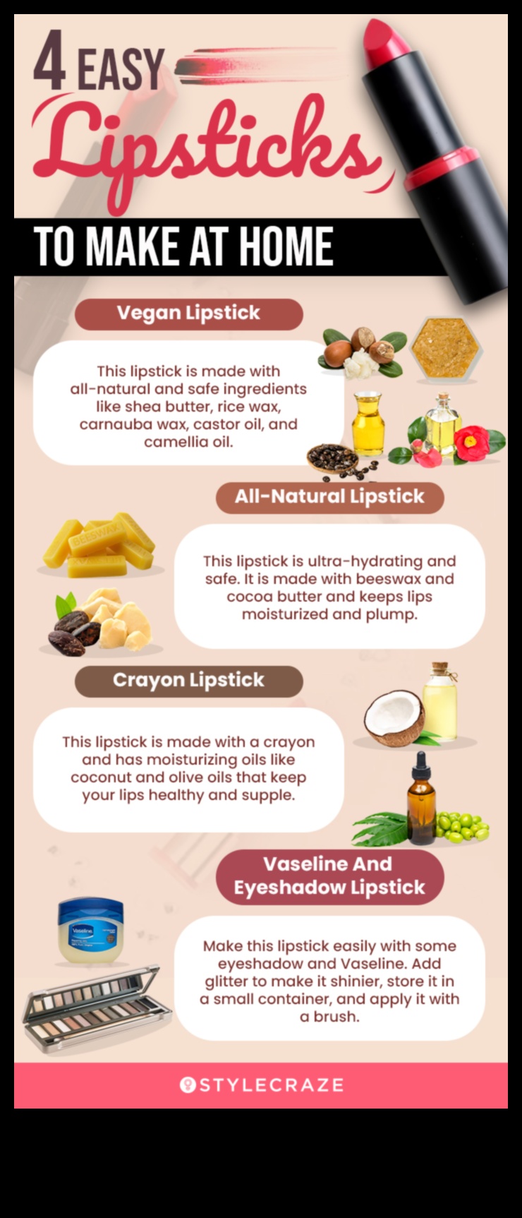 תערובות שפתונים עשה זאת בעצמך: צור את צבע השפתיים המושלם שלך